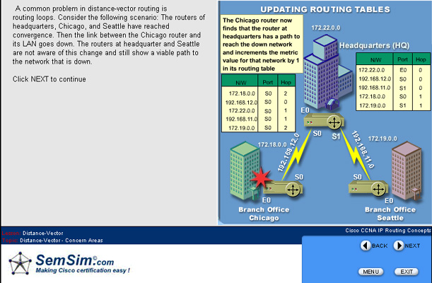 SemSim CCNA 640-802 Certification Exam Training screen shot